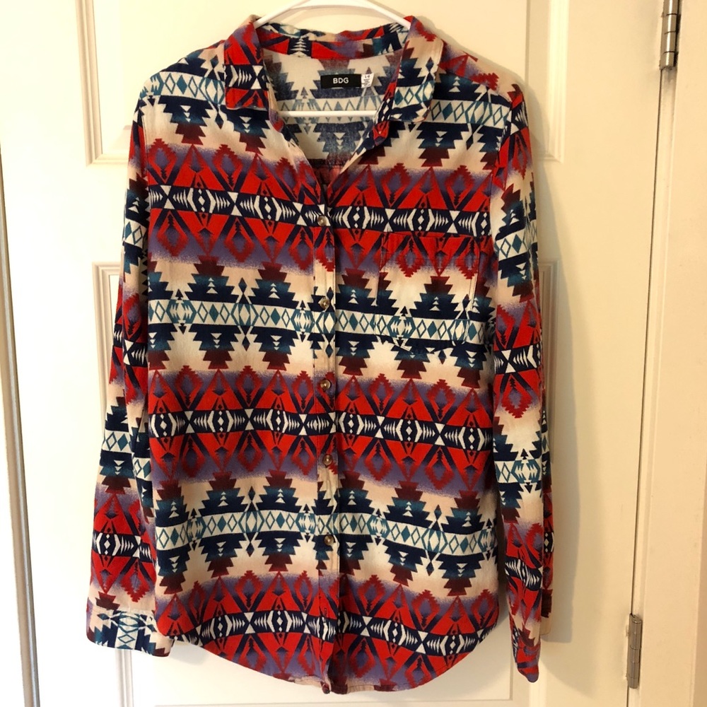 BDG Native American print flannel top